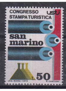 1973  San Marino Congresso Stampa Turistica1 Valore nuovo Sassone 881